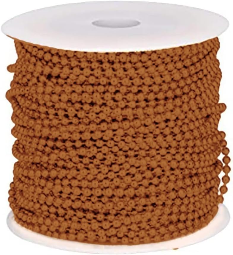 1/8" 3.2mm Ball Chain Solid Copper 50' Spool with 50 Pack of Connectors, Solderable