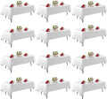 12 Pack White Table Cloth Rectangle Table 60 x 102 Inch Tablecloths for 6 Foot Rectangle Tables. Stain and Winkle Resistant Polyester Washable White Cloths for Parties