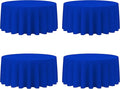 BRILLMAX 4 Pack Royal Blue Round Tablecloths 132 Inch - Circle Bulk Linen Polyester Fabric Washable Table Cloth Cover for Wedding Reception Banquet Birthday Party Buffet Restaurant