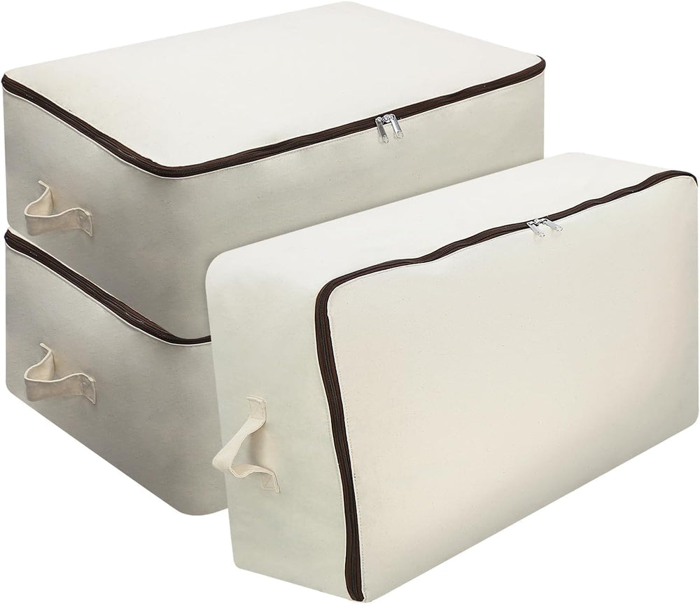 3 Pack, Clothes Storage Bag Organizer and Storage for Quilts Clothes Organiza...