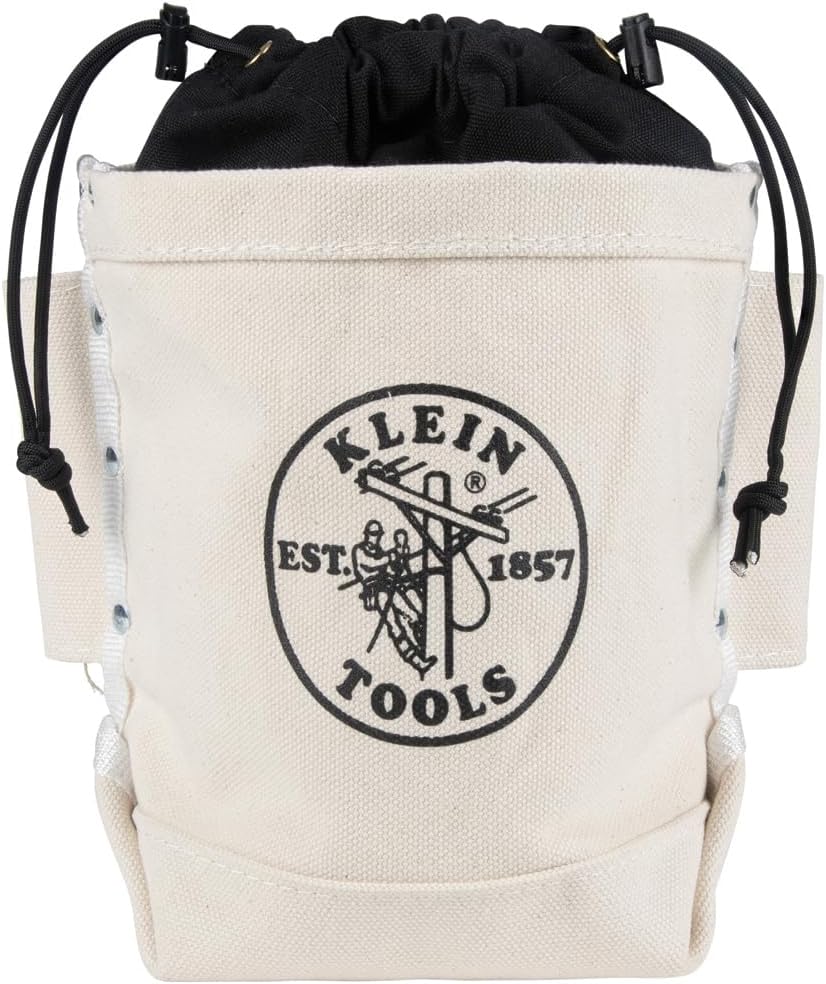 Klein Tools 5416TCP Canvas Tool Bag, Top Closing, 3-Pocket, 9 x 5 x 12-Inch