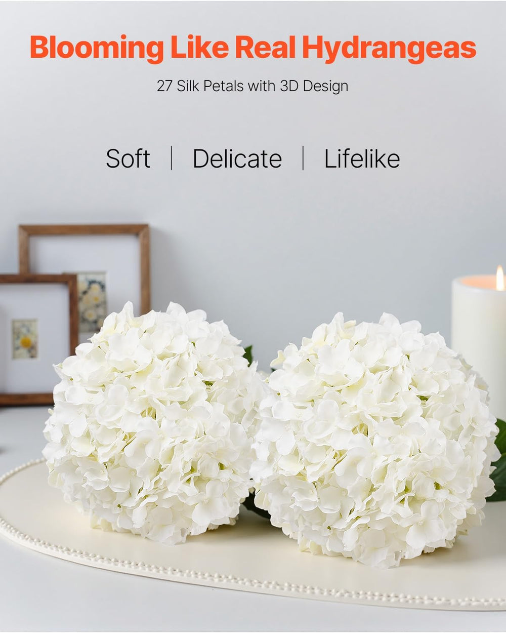 VEVOR Artificial Flowers, 305 pcs Real Looking Silk Fake Hydrangea Bulk
