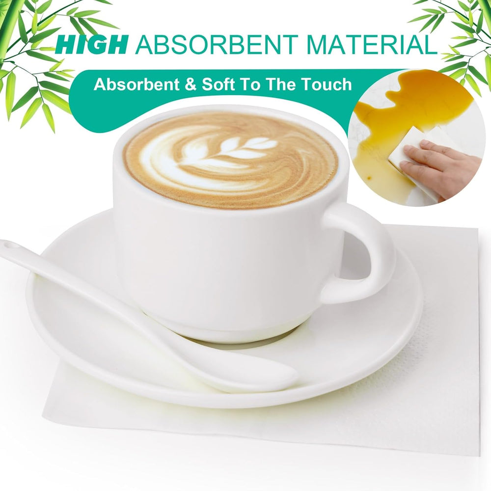 JINVOGREEN 1000 Count Cocktail Napkins, White Beverage Napkins, 2-Ply