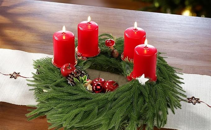 Hananona 4 Pcs 9 Ft Artificial Norfolk Pine Garlands, Real Touch Winter Pine Garland, Green Artificial Greenery Garland for Table, Mantle, Wall, Indoor, Outdoor Christmas Decorations (4, 9 Ft)
