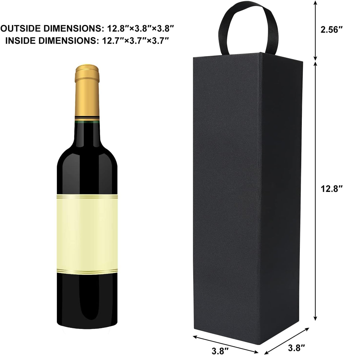 ryddoy 5 pack wine gift box, 12.8x3.8x3.8 in, close-up detail