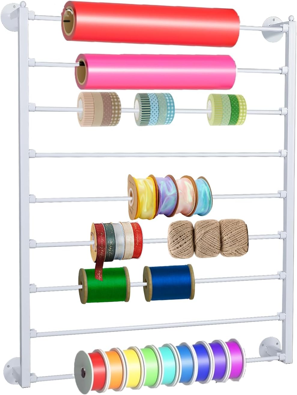 9 Tier Ribbon Storage Organizer, Wall Mounted Ribbon Holder,