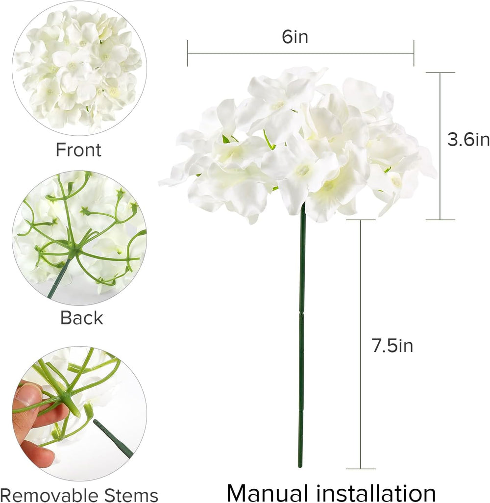 Auihiay 204Pcs Hydrangea Artificial Flowers Bulk, Silk Hydrangeas Flowers