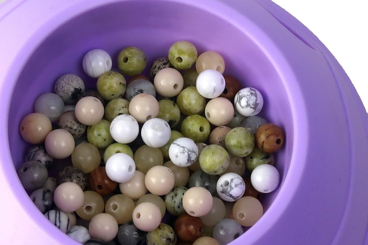 6mm natural stone beads,1mm hole adult for jewelry, side view