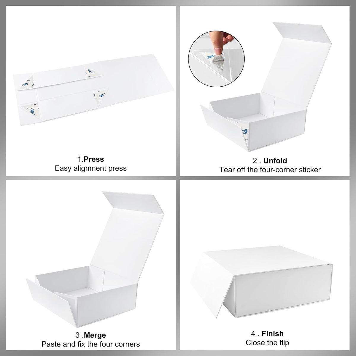 lumyhavver gift box 5 pack 9.65x9.65x3.6 inches with showing dimensions