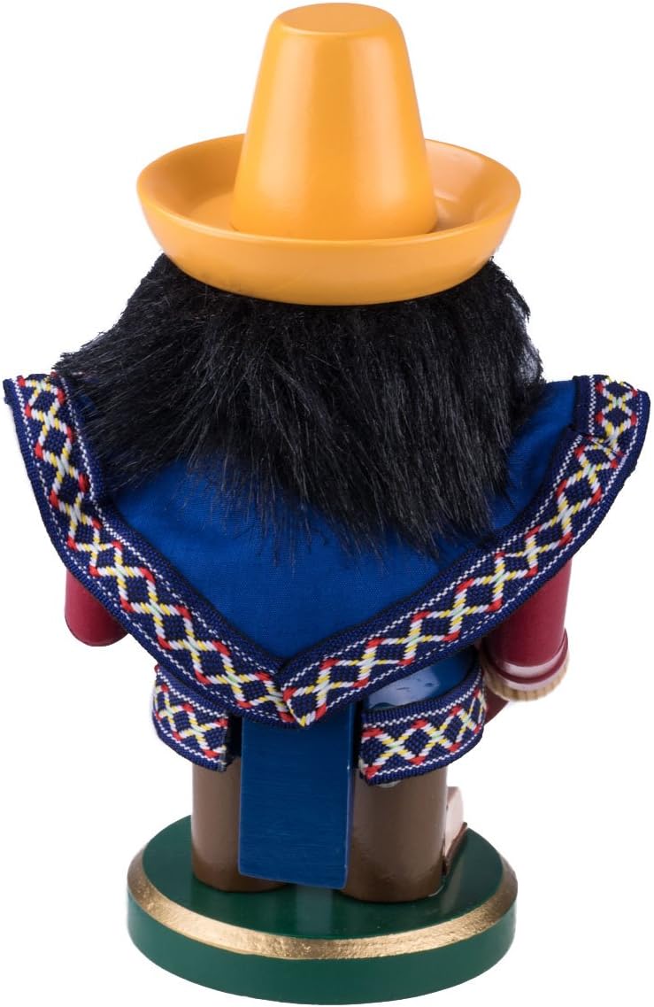 clever creations mariachi 7 inch chubby wooden nutcracker shown in use
