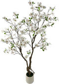 5ft Artificial White Dogwood Potted Flowering Tree