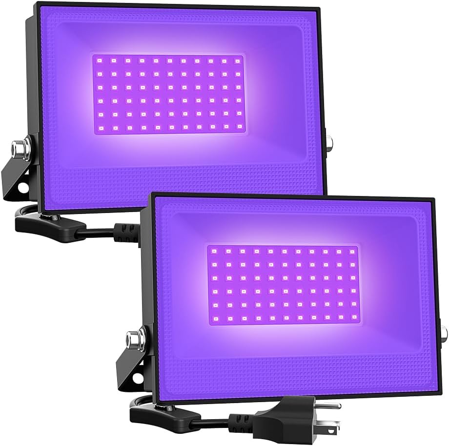 Onforu 60W LED Black Light, Blacklight for Glow Party with Plug, 2 Pack
