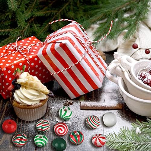 Giegxin 360 Pieces Christmas Wooden Beads for Craft Jewelry Making, 13mm
