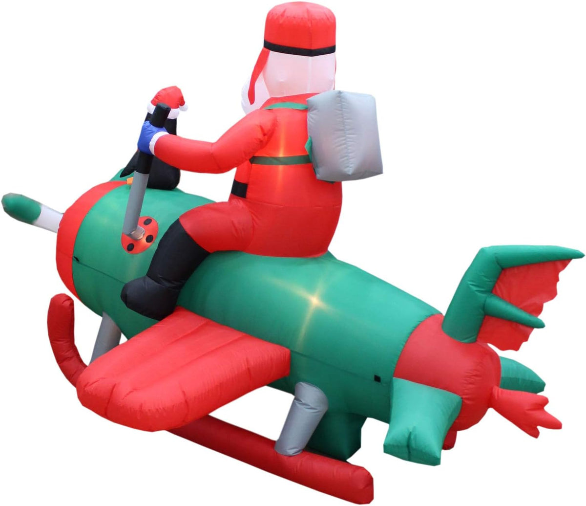 8 ft long christmas inflatable santa claus with showing dimensions