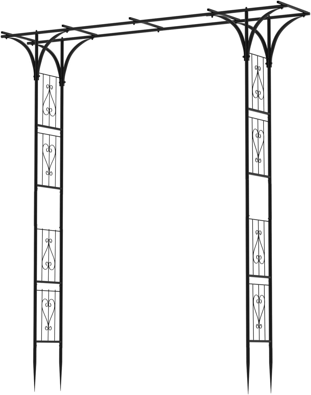 7FT Garden Arch Arbor Steel Trellis for Climbing Plant Outdoor Wedding Gate