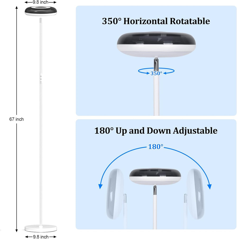 Uplighter Floor Lamp for Living Room, Ripple and Star Projector