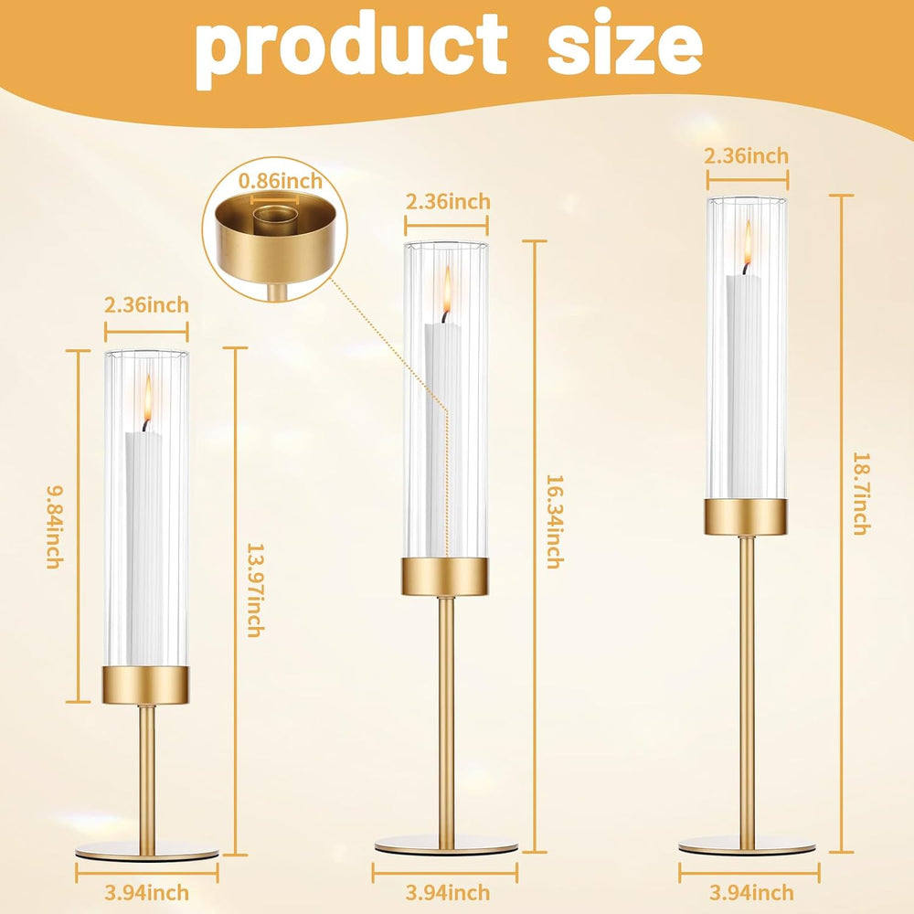 POKINE Gold Candle Holders Set of 6 for Taper Candle Holders