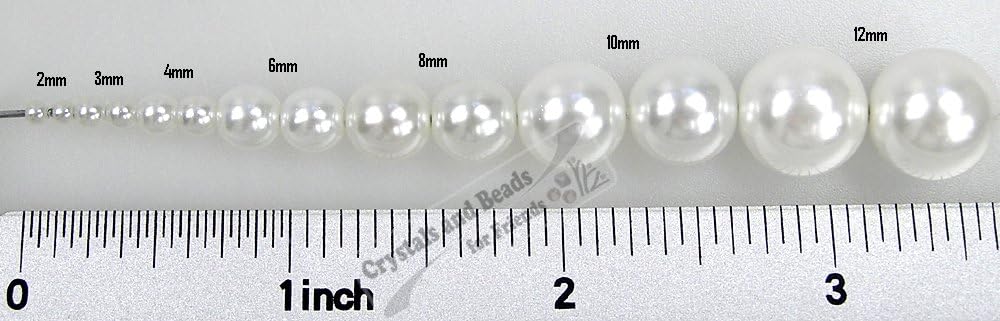 Czech Round Glass Imitation Pearls, 1800pcs (12x150pcs) of Tiny 2mm White Pea...