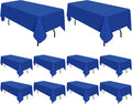 10 Pack Royal Blue Tablecloth 60 x 126 Inch Polyester Table Cloth for 8 Ft Rectangle Tables, Stain and Wrinkle Resistant Washable Table Cover for Kitchen Wedding Banquet Restaurant Party