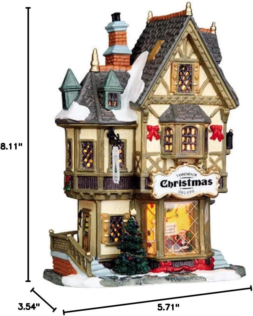 lemax christmas village tannenbaum christmas shoppe battery operated, package contents