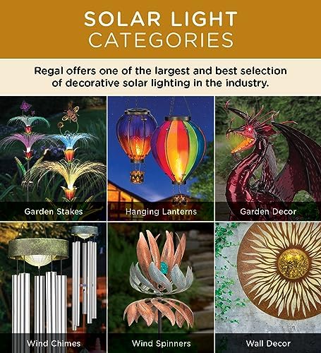 Regal Art & Gift Hot Air Balloon Solar Lantern, Hanging Outdoor Waterproof