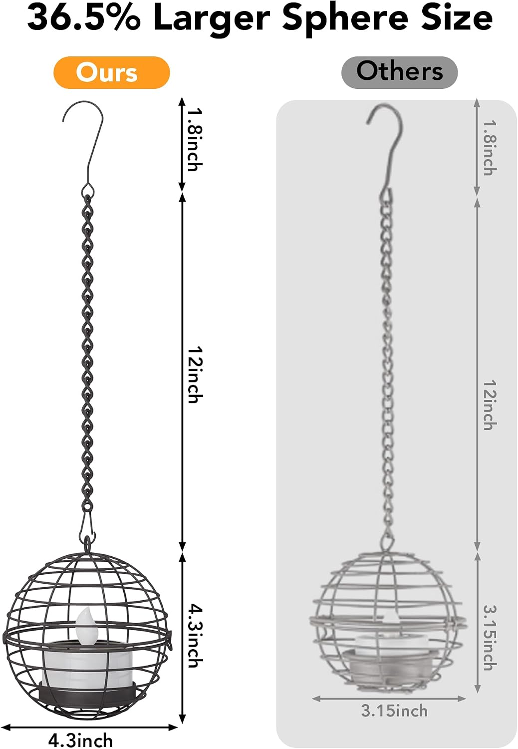 large solar lights outdoor hanging lanterns 12 pack shown in use