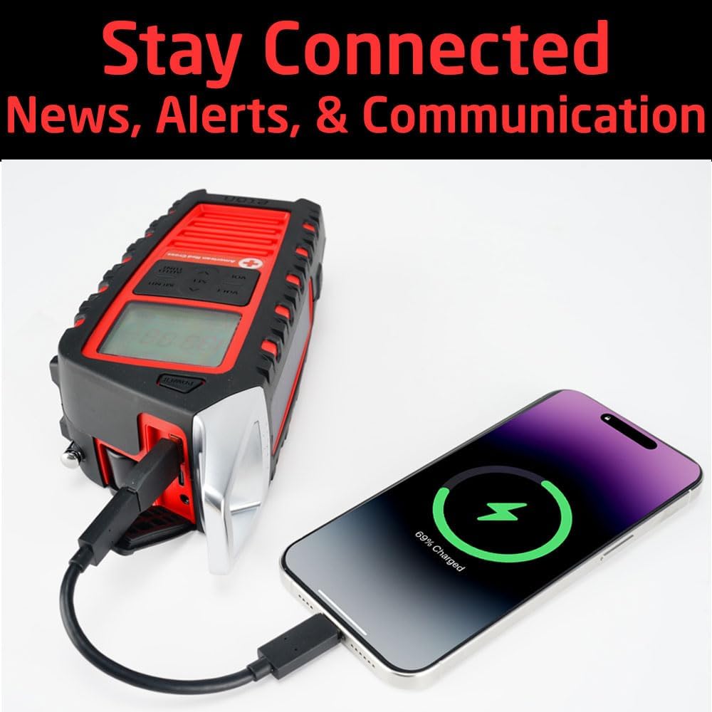 Eton Odyssey Adventure Hand Crank NOAA Weather Radio, All Band Emergency Radi...