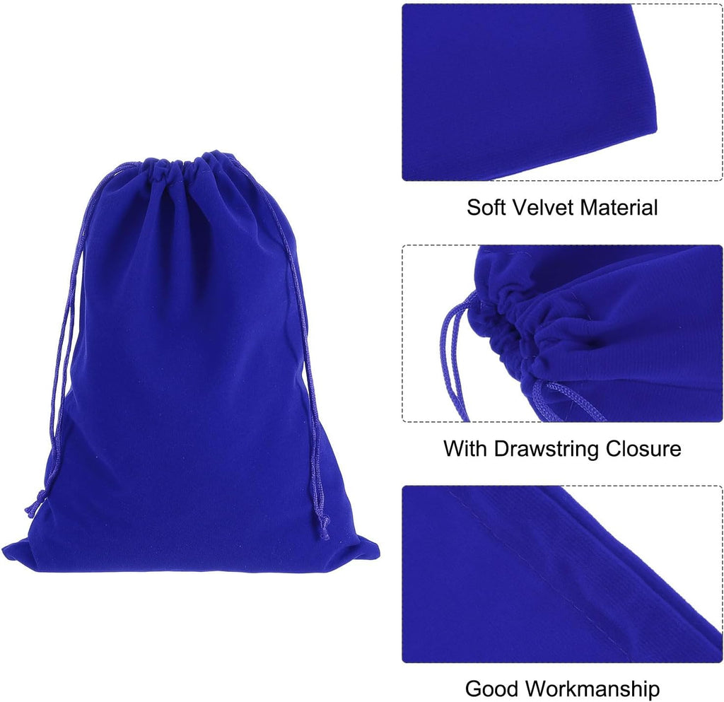 uxcell 25 pcs velvet drawstring bag, 8 x, close-up detail