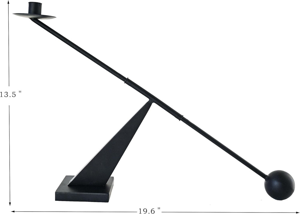 Modern Metal Black Taper Candle Holder,Decorative Candle Stand 19''