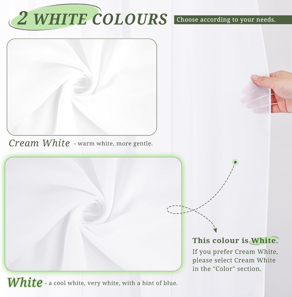 Showgeous Wedding Arch Draping Fabric White Chiffon Fabric Drapes
