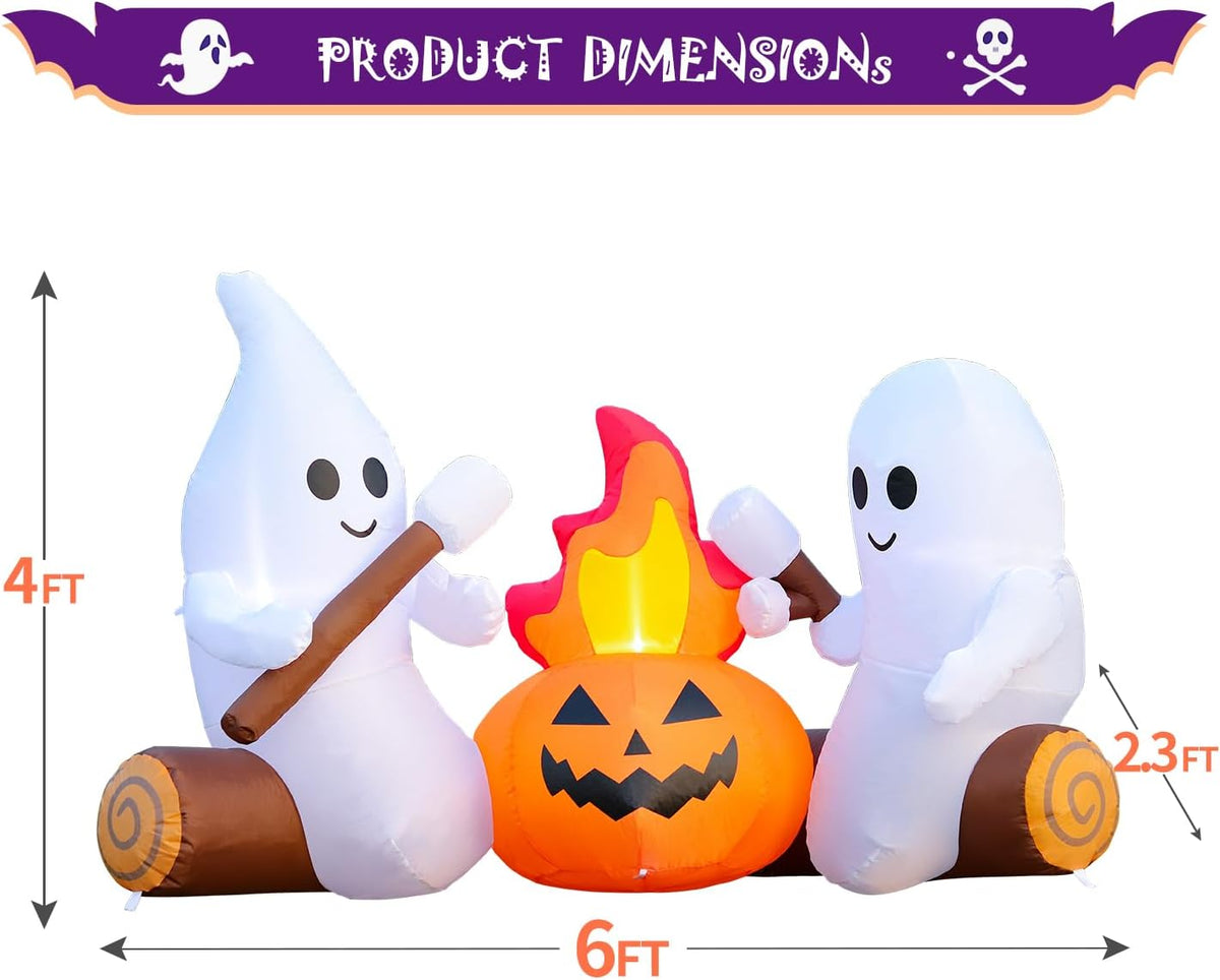domkom 6ft halloween inflatable blow up decorations, cute, side view