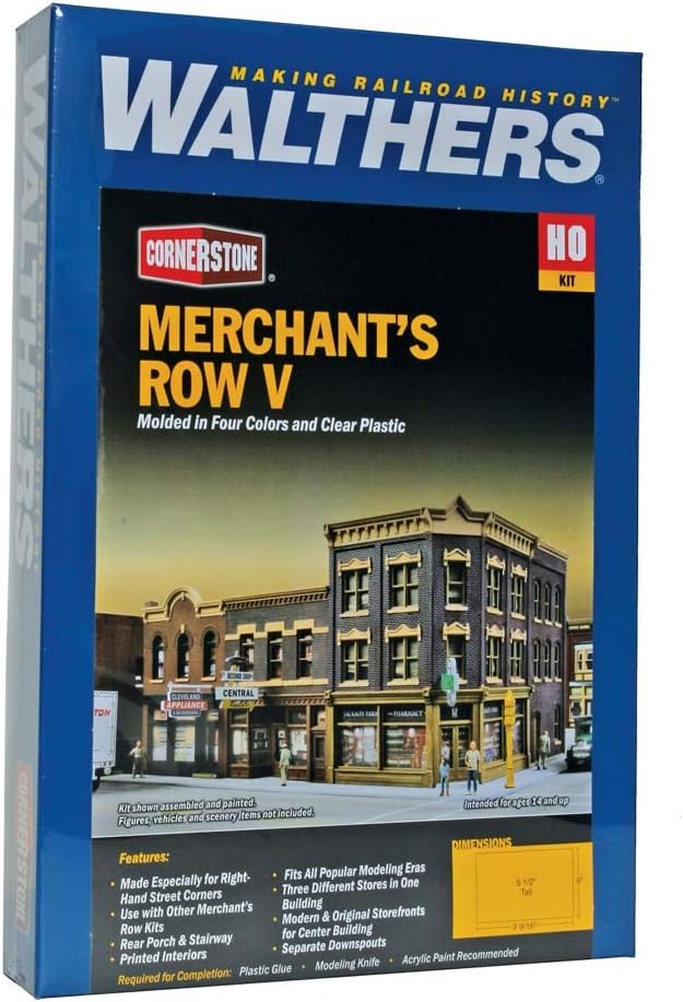 Walthers Cornerstone HO Scale Model Merchant's Row V Large