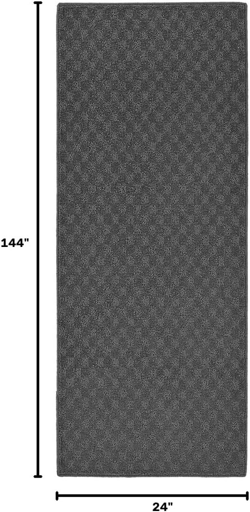 Garland Rug Medallion Area Rug, 2-Feet by 12-Feet, Cinder Gray