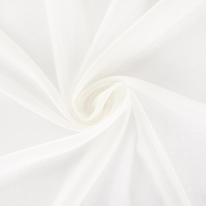 Ivory Wedding Arch Draping Fabric 4 Panels 29" x 20 FT White Drapes for Backdrop Sheer Curtains Wedding Drapes for Romantic Bridal Baby Shower Ceremony Birthday Party Fall Outdoor Events (4 Pack)