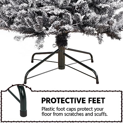 Yaheetech 6ft Pre-lit Snow Flocked Pencil Christmas Tree, Black Gradient