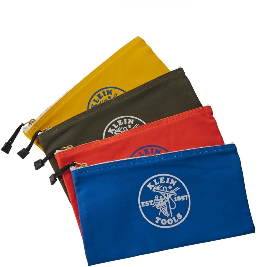 Klein Tools 5140 Canvas Zipper Bag, Tool Pouch, Bank Deposit Utility Bag, 12....