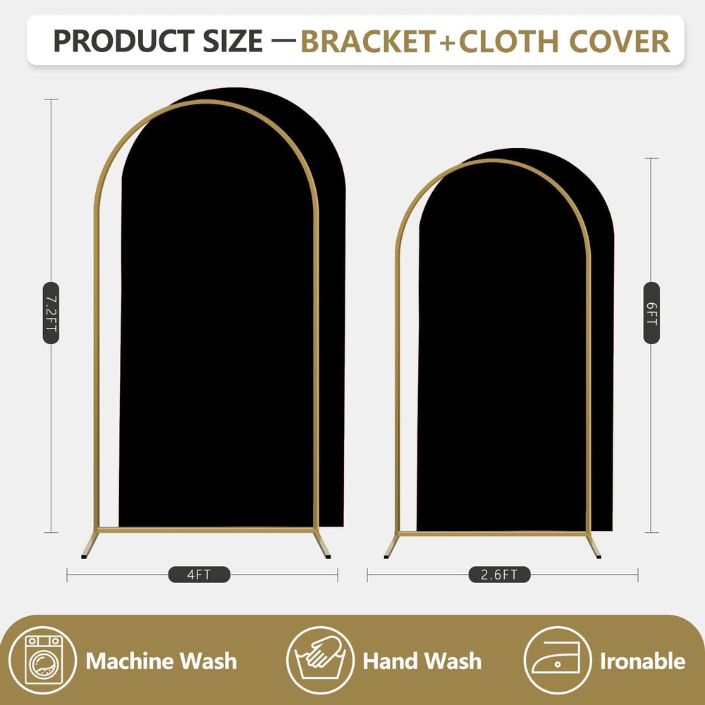 Arch Backdrop Stand and Cover Set, 3 Metal Balloon Arch Backdrop 7.2ft 6ft, G...