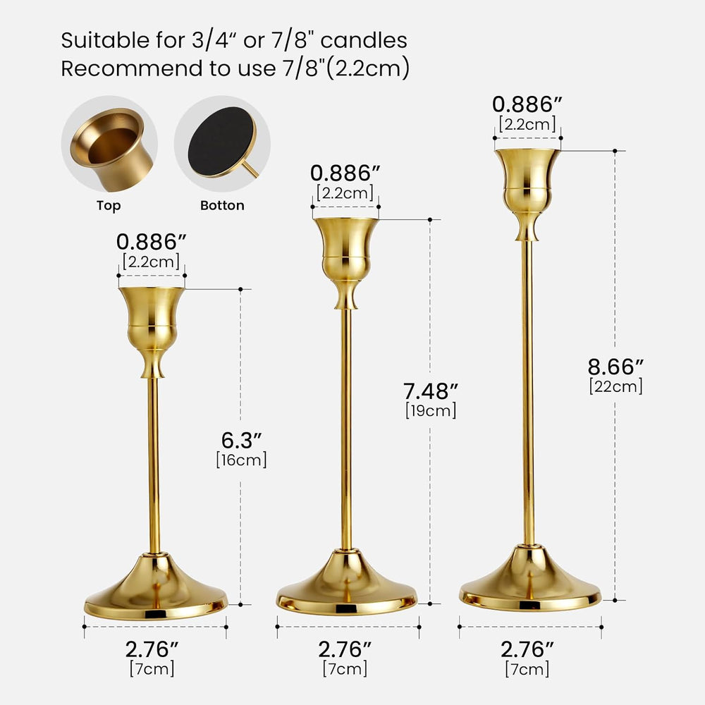 12PCS Candle Holders Vintage Centerpiece Candlestick Holder