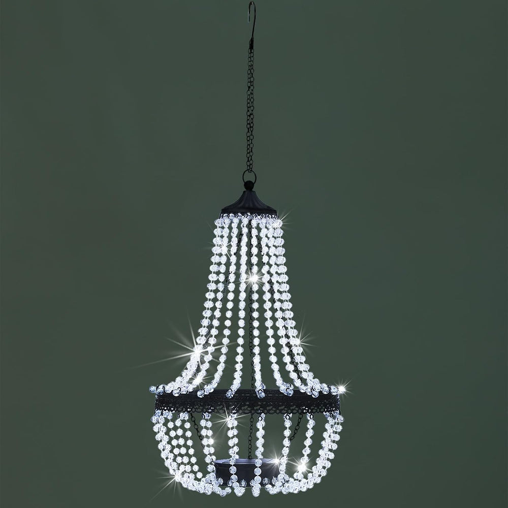 28" Hanging Solar Chandelier Outdoor Waterproof 30 LED Lantern