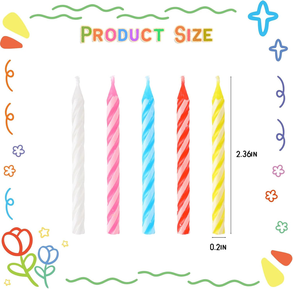 50 Pack (3500 Count) Bulk Spiral Birthday Candles,Multicolored