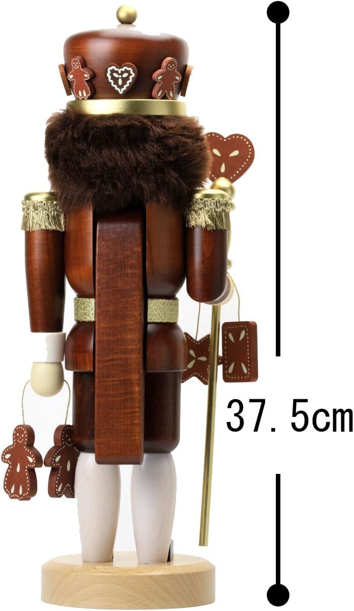 german christmas nutcracker gingerbread king natural wood, close-up detail