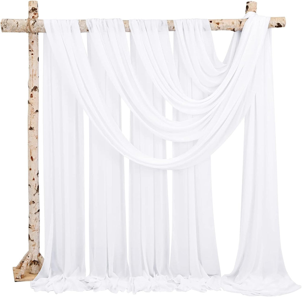 Showgeous Wedding Arch Draping Fabric White Chiffon Fabric Drapes