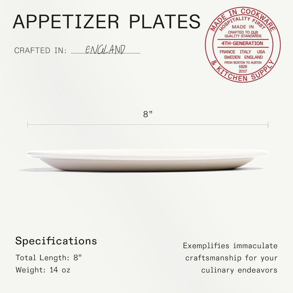 Made In Cookware - Set of 4 - Appetizer Plates - White - Porcelain - Crafted ...