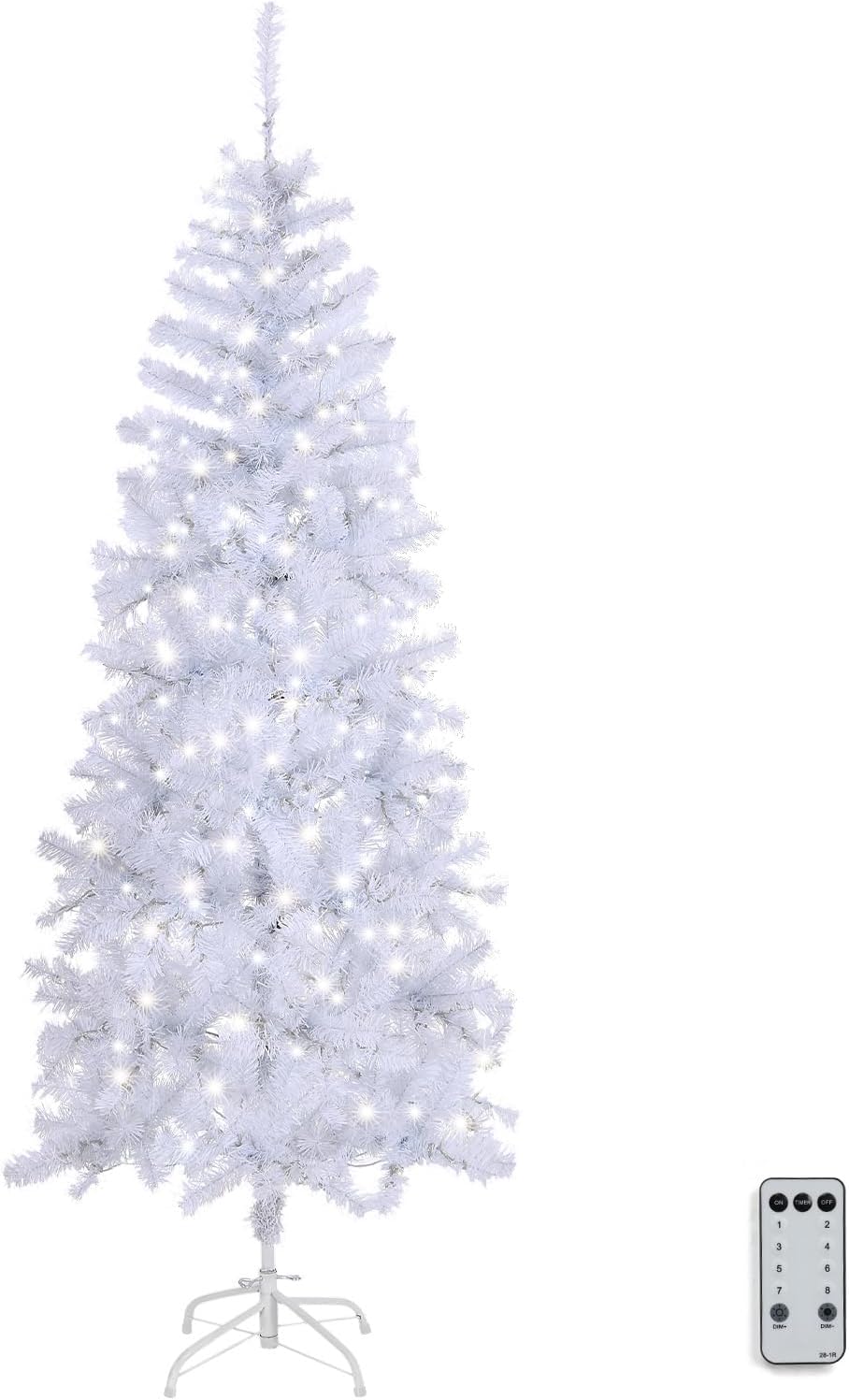 vingli 6 ft pre lit pencil white christmas shown in use