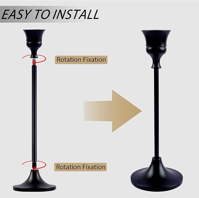 Candlestick Holders,Taper Candle Holder for Candlesticks Black Candelabra Candle Holders Vintage Candle Stick Candle Holder for Fireplace Party Dining Home (Set of 6)