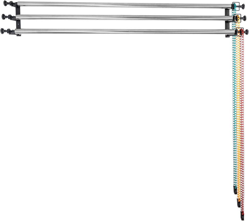 Photography Backdrop Roller Support System, 3 Rollers, 120-inch Stainless Steel Crossbars, Wall/Celing/Light Stand Backdrop Mount, Background Support