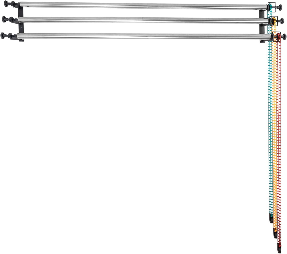 Photography Backdrop Roller Support System, 3 Rollers, 120-inch Stainless Steel Crossbars, Wall/Celing/Light Stand Backdrop Mount, Background Support