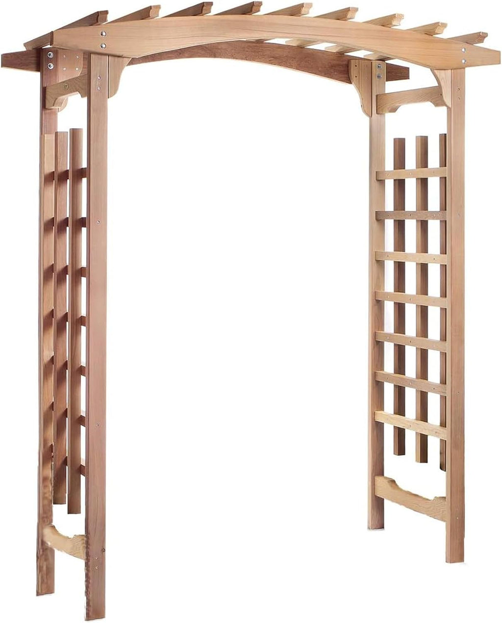 All Things Cedar 6-Ft Pagoda Arbor Garden Arch Trellis, Red Cedar