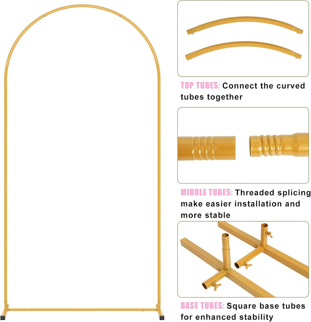 7.2 FT Metal Arch Backdrop Stand, Balloon Backdrop Arch Stand for Party
