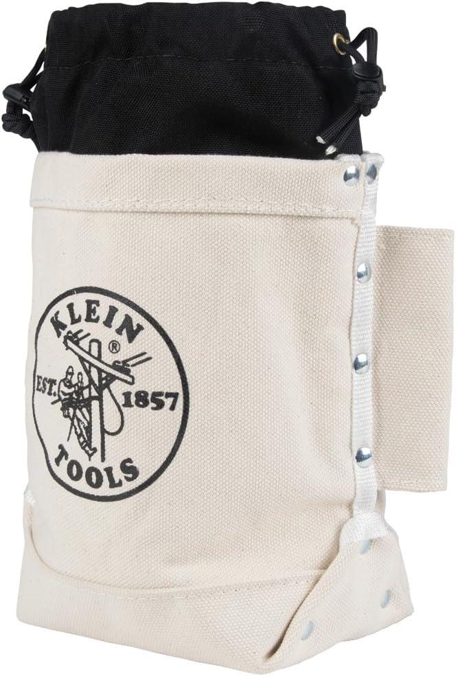 Klein Tools 5416TCP Canvas Tool Bag, Top Closing, 3-Pocket, 9 x 5 x 12-Inch